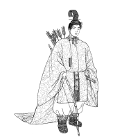A coloring page of japanese clothing